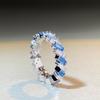 Anillo de plata esterlina s925 con explosivos transfronterizos, anillo de diamantes con circonitas, anillo de diamantes de alto carbono y aguamarina de alta calidad, venta al por mayor