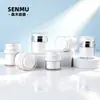 En stock, cosméticos, lata de crema facial de plástico de doble capa de 15 g, botella de crema al vacío de 30 g, subbotella de loción prensada de 50 g
