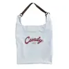 Set Bolsa de Lona Rayada Doble Cara Estilo Coreano Moda Bolso Tote Casual Bolso de Hombro Simple Versátil Gran Capacidad