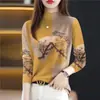 Comércio Exterior Vestido Mãe Meia-idade e Idosos com Forro de Lã Camisa Base Engrossada Feminino Tamanho Grande Camiseta Interna de Manga Longa Moda Feminina Top