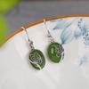Pendientes de plata de ley S925 con diseño de ciervo, estilo retro con diseño de mariposa antigua y forma de huevo, elegantes y combinables.
