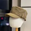 Sombrero de Montura Negro Retro Británico de Copa Plana para Mujer Nueva Moda Temperamento Artístico Circunferencia de Cabeza Grande Boina Pico de Pato Sombrero de Moda