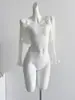 Cárdigan Corto Blanco de Punto con Bordes Fruncidos para Mujer, Ropa Exterior Delgada de Verano, Chal Transparente con Protección Solar, Camisa para Aire Acondicionado