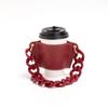 Funda de taza con cadena extraíble, funda de taza de café de cuero sintético, funda protectora portátil antiescaldaduras y aislante del calor para taza de té.