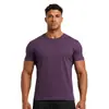 Venda Quente na Amazon Camiseta Estampada de Manga Curta Secagem Rápida Respirável Roupas de Fitness Masculinas Alta Elasticidade Logo Estampado Solta Roupa Esportiva para Homens