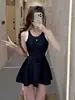 Nuevo Traje de Baño Enterizo con Falda para Mujer 2026, Cubre Vientre, Adelgazante, Vacaciones en la Playa, Aguas Termales, Traje de Baño Conservador, Venta al por Mayor