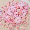Conjunto de Flores Artificiais com 50 Peças, Flores de Seda para Materiais DIY, Grampos de Cabelo com Flores Artificiais, Acessórios para Hanfu, Decorações de Casamento, 4-12cm Estilos Mistos