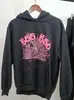 Sudadera con capucha para hombre de algodón puro con forro polar y estampado de telaraña Sp5Der