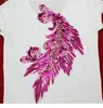 25*40cm lentejuelas doradas azules moradas bordado plumas de pavo real cola de fénix patrón de pluma de fénix pegatinas de tela sin pegamento actuación DIY