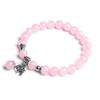 Design de Moda Boêmio Pulseira de Cristal Rosa com Contas para Mulheres Pulseira com Pingente de Elefante Coruja para Homens Joias Femininas