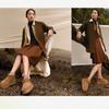 Botas de Nieve del Mismo Estilo que Zhou Dongyu para Mujer con Suelas Gruesas y Acolchado de Terciopelo Zapatos de Nieve de Caña Corta Nuevos de Invierno 2024 para Personas Bajas Zapatos de Algodón