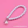 Cadena corta de perlas de imitación al por mayor con colgante de anillo de diamantes, cadena de perlas para muñecas DIY, llavero para bolso, accesorios para funda de teléfono móvil