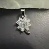 Joias Artesanais DIY Personalizadas de Alto Padrão para Comércio Exterior Transfronteiriço Acessórios de Pingente Micro-Incustados de Zircônia de Cobre Colar de Trevo de Quatro Folhas