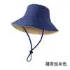 Novo chapéu de pescador de viagem de verão com malha dupla face com cordão à prova de vento aba larga chapéu de sol protetor solar para homens e mulheres dobrável