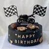 Decoração de Bolo de Aniversário para o Dia dos Pais Deus Masculino Motocicleta de Simulação Masculina Modelo de Câmera de Liga de Plástico Decoração de Bolo