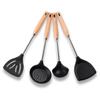 Utensilios de Cocina de Silicona de Grado Alimenticio Resistentes a Altas Temperaturas, Juego de 4 Piezas, Espátula para Cocinar, Cucharón para Sopa, Espátula para Cocinar, Espátula de Silicona para el Hogar, Cuchara para Freír