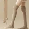 Meias acima do joelho meias femininas meias de primavera e outono meias JK meias botas de cano alto branco leite meias costuradas meias de proteção do joelho
