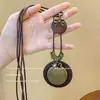 Novo Colar Longo de Pena Estilo Zen Chinês para Mulheres Estilo Étnico Retrô Corrente Decorativa para Suéter Acessórios de Pingente Boêmio