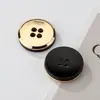 Botones Combinados de Resina y Metal, Botones Redondos Planos de Cuatro Agujeros para Trajes, Abrigos y Gabardinas de Hombre y Mujer, Venta al por Mayor