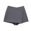 Comercio Exterior 2023 Europeo y Americano Primavera Nueva Moda Callejera Casual Versátil Asimétrico Pantalones Cortos tipo Culotte 8040 Cintura Alta