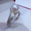 Anel de Coroa de Princesa Estilo Palácio Prata S925 Anel de Pérola de Água Salgada Moda Tendência Presente Acessórios de Prata DIY
