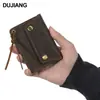 Portatarjetas de Cuero Genuino Personalizado, Gran Capacidad, Múltiples Ranuras para Tarjetas, Mini Cartera Unisex, Billetera para Monedas de Piel de Vaca