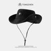 Chapéu de pescador com cordão para acampamento em montanha, guarda-sol infantil, proteção solar para caminhadas, montanhismo ao ar livre, chapéu de pesca, chapéu de cowboy ocidental para homens