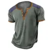 Serie de camisetas de verano para hombre 7 botones Estampado 3D Casual Deportivo Manga Corta Pullover Transfronteriza Europea y Americana