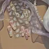Tomoni&Moshi Calcomanías Brillantes para Uñas con Diseño de Concha Calcomanías de Uñas de Color Sólido Populares y Materiales de Decoración de Moño