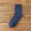 Meias de Inverno com Forro de Lã Cor Sólida Espessadas Quentes Meias Simples Masculinas de Fio Felpudo para Casa Meias de Toalha Meia-Panturrilha Venda por Atacado