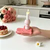 Molde de silicone para enfeite de gesso em formato de hipopótamo em forma de coração, pinguim, castiçal de árvore de Natal, castiçal de coluna romana, estilo Ins