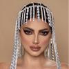 Amazon Explosiones Cadena para el cabello largo Su Temperamento Europeo y Americano Tendencia Sexy Accesorios para el cabello de diamantes de imitación Cadena para el cabello
