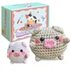 Compra Directa Transfronteriza de Dos Kits de Muñecas de Ganchillo, Colgante Llavero de Muñeca Hecha a Mano DIY de Pigmento Rubor