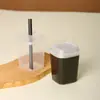 Vasos Cuadrados Desechables de PP para Café Caliente y Frío, Vasos para Té de Limón Resistentes a Altas Temperaturas, Vasos para Té de Leche para Llevar y Uso de Vendedores