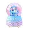 Caja de música con forma de corazón de niña, diseño de sirena, princesa de ensueño, bola de cristal, caja de música con luz de nieve, adornos creativos