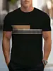 Comercio Exterior Transfronterizo Moda Estilo Callejero Casual Deportivo Rayas Estampado 3D Camiseta de Manga Corta para Hombre Top Versátil