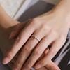 S925 novo anel de diamante simples de quatro garras anel de diamante clássico pequeno anel de dedo fechado fresco simulação de casamento joias de diamante