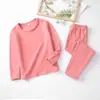 Comercio Exterior Europeo y Americano Conjunto de Ropa Interior de Fibra Auto-Calentable Cálida de Felpa para Niños Camisa de Otoño para Niños Capa Interior Pantalones de Otoño e Invierno