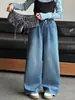 Pantalones vaqueros de nuevo estilo de otoño para niñas mayores, ropa infantil, jeans de cuadros estilo P para niñas, elegantes y versátiles