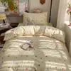 Juego de Ropa de Cama de Algodón 100% de Grado A para Maternidad e Infancia de Cuatro Piezas, Juego de Sábana y Funda de Edredón de Algodón Puro Fresco Estilo Ins, Juego de Tres Piezas para Dormitorio de Estudiantes