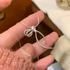 Ins Internet Celebridade Simples Nicho Design Linha Gravata Arco Colar Feminino Elegante All-match Titânio Aço Clavícula Cadeia