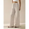Pantalones de pierna ancha holgados de cintura alta para mujer, pantalones casuales rectos finos de verano, estilo retro artístico