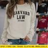 Amazon Aliexpress Novos Tops Femininos Transfronteiriços Comércio Exterior Moda Europeia e Americana Casual Moletons de Manga Comprida Estampados com Letras
