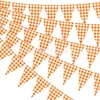 Nova bandeira triangular simples xadrez de ganso bobo com tema de Ação de Graças, Natal e Halloween decoração de festa
