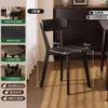 Silla de Comedor de Madera Maciza, Taburete Estilo Antiguo, Silla de Escritorio, Silla para Mesa de Comedor del Hogar, Silla Moderna Simple con Respaldo Negro, Silla de Comedor