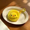 Porta-moedas de pelúcia de pintinho amarelo fofo e macio, bolsa fofa de armazenamento de fones de ouvido estilo girl, chaveiro de pingente portátil de desenho animado