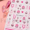 Novos Adesivos de Unha Cross-Border Halloween Desenho Animado Fofo Fantasma Rosa Abóbora Coração Adesivos de Unha Autocolantes