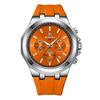 Reloj deportivo de cuarzo con correa de silicona agradable para la piel para hombre, el reloj multifuncional más vendido en el extranjero, con calendario de tres ojos y seis pines.