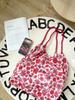 Bolsa de Lona Floral para Suprimentos Transfronteiriços da Amazon, Bolsa Tote de Grande Capacidade, Bolsa de Ombro com Cordão, Estilo Ins, Bolsa Casual