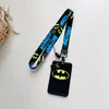 Porta credencial de estudiante de Superman y Capitán América con correa larga, protector de tarjeta de comedor estudiantil, porta tarjeta de acceso y tarjeta de autobús, llavero